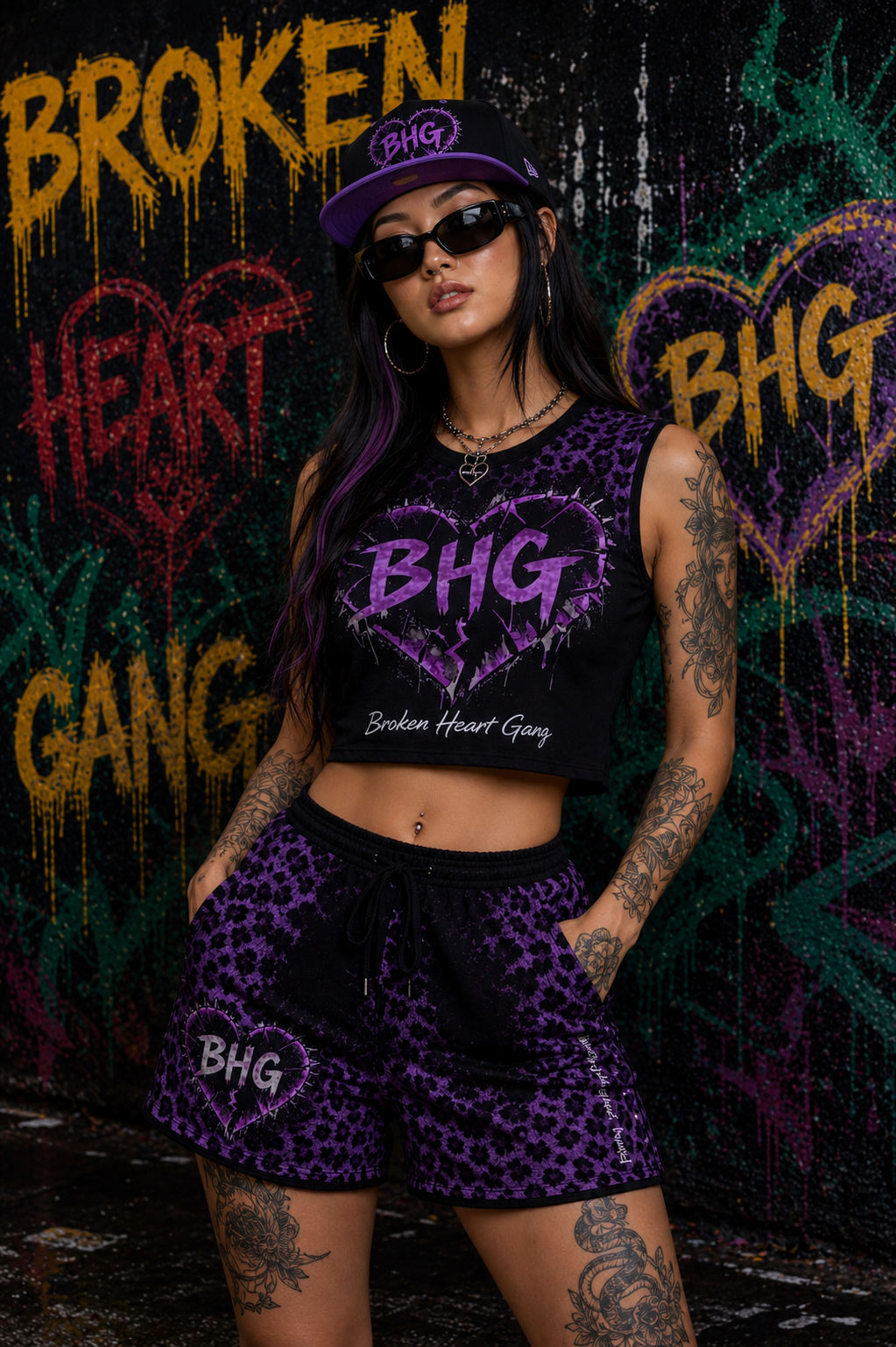 BROKEN HEART GANG WOMENS CROP GYM WEAR
